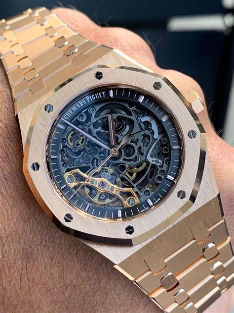 ap watch skeleton rose gold|royal oak skeleton watch price.